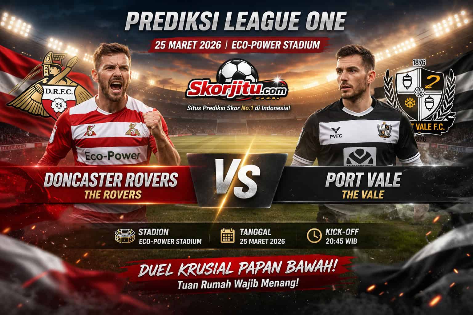Prediksi League One Doncaster vs Port Vale