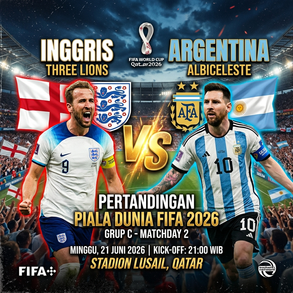 Prediksi Inggris vs Argentina